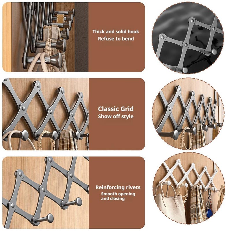 Over The Door Hanger,Over The Door Hooks for Hanging,Towel Racks for Bathroom Door with 4/5/6 Hooks Hanging Storage Shelves,Without Drilling Holes,for Bathroom Bedroom Kitchen - Image 4